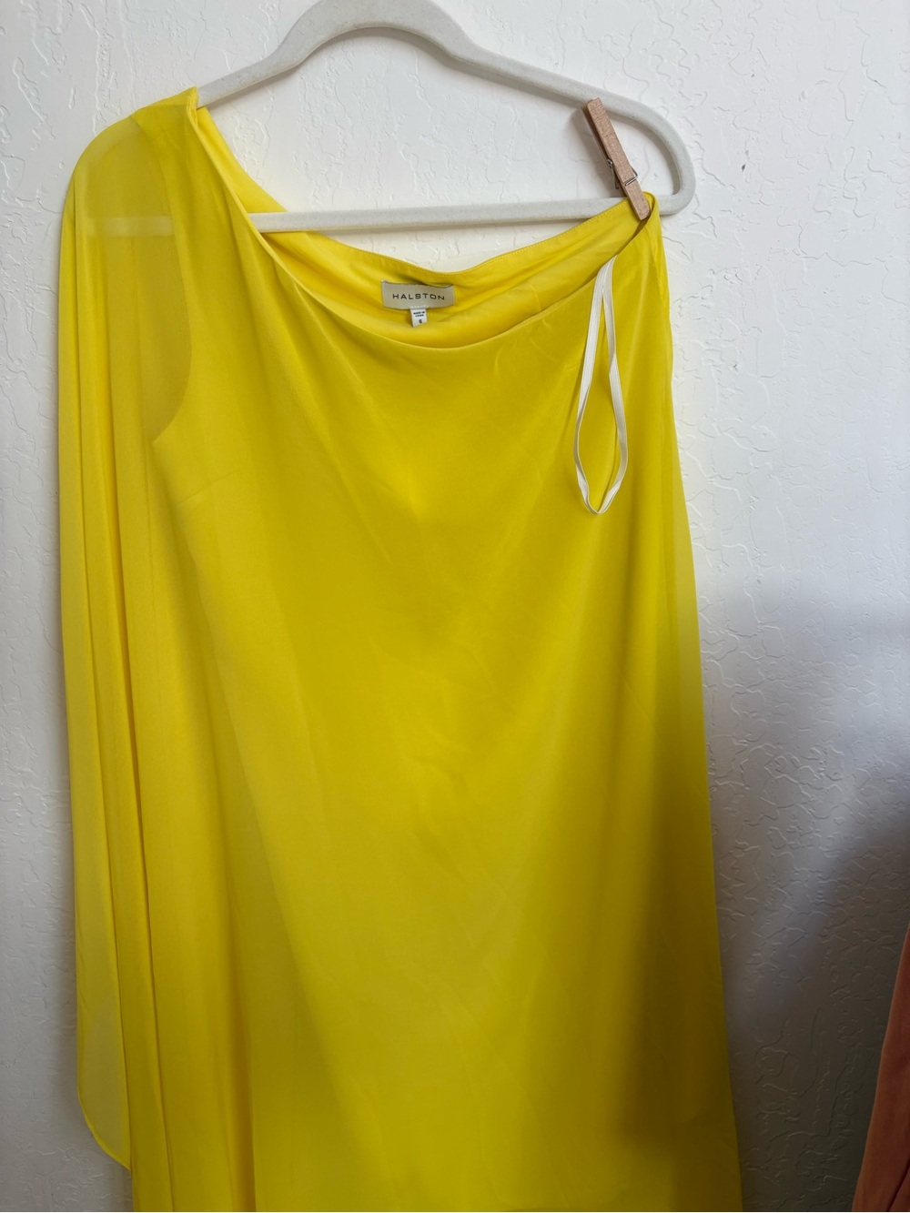 Halston Heritage Yellow Silk-Look Dress